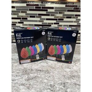 8-Count GE Color Effects Diamond Faceted G-60 RGB Pathway LED Lights w/Remote X2